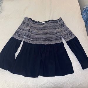 ecru navy off the shoulder top